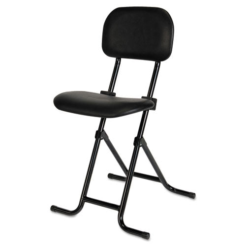 IL Series Height-Adjustable Folding Stool, Black, Sold as 1 Each