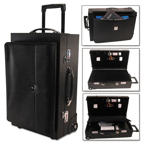 Rolling Sample/Catalog Case, 14 1/4 x 23 1/2 x 11 1/4, With Locks, Koskin, Black, Sold as 1 Each