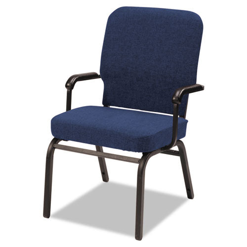 Oversize Stack Chair with Arms, Navy Fabric Upholstery, 2/Carton, Sold as 1 Carton, 2 Each per Carton 