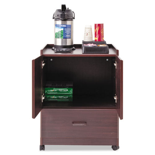 Vertiflex - Mobile Deluxe Coffee Bar, 23w x 19d x 30-3/4h, Mahogany, Sold as 1 EA