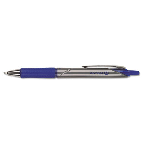 Acroball Pro Ball Point Retractable Pen, Blue Ink, 1mm, Dozen, Sold as 1 Dozen