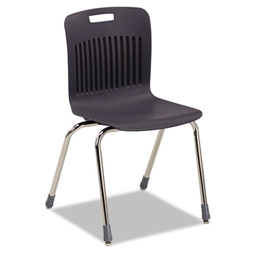 Analogy Extra-Large Ergonomic Stack Chair, Black/Chrome, 4/Carton, Sold as 1 Carton, 4 Each per Carton 