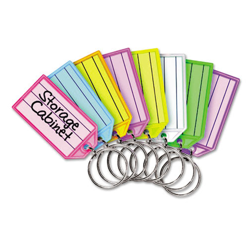 Replacement Tags for Multi-Color Key Rack, 2 1/4, Square, Assorted Colors, 4/PK, Sold as 1 Package