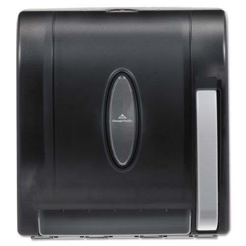 Hygienic Push-Paddle Roll Towel Dispenser, Translucent Smoke, Sold as 1 Each