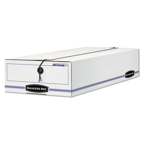 Bankers Box - Liberty Basic Storage Box, Check/Voucher, 9 x 14-1/4 x 4, White/Blue, 12/Carton, Sold as 1 CT
