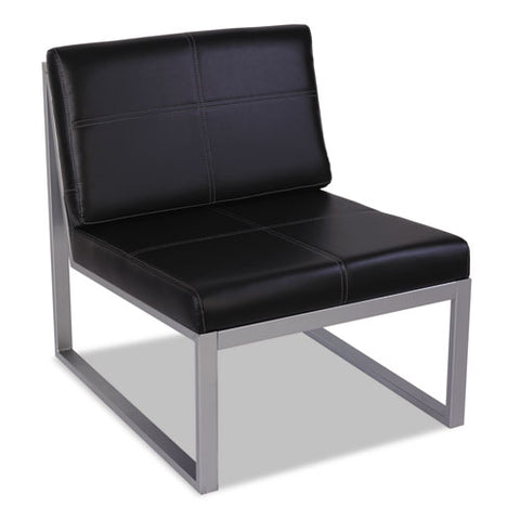 Ispara Series Armless Cube Chair, 26-3/8 x 31-1/8 x 30, Black/Silver, Sold as 1 Each