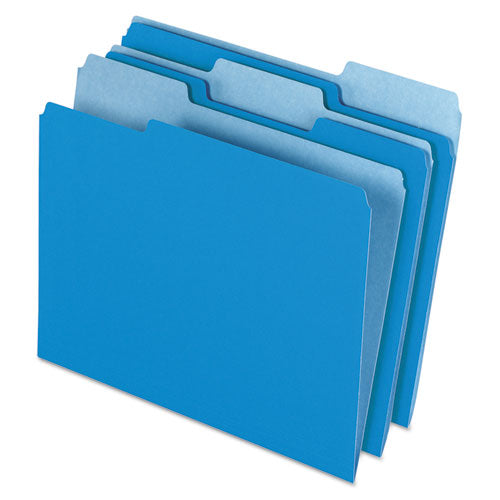 Colored File Folders, 1/3 Cut Top Tab, Letter, Blue/Light Blue, 100/Box, Sold as 1 Box, 100 Each per Box 