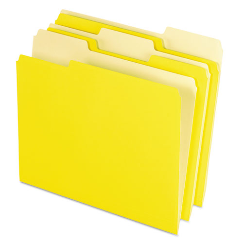 Colored File Folders, 1/3 Cut Top Tab, Letter, Yellow, Light Yellow, 100/Box, Sold as 1 Box, 100 Each per Box 