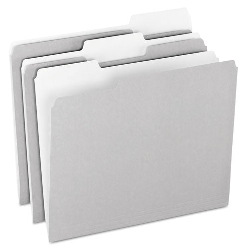 Colored File Folders, 1/3 Cut Top Tab, Letter, Gray/Light Gray, 100/Box, Sold as 1 Box, 100 Each per Box 