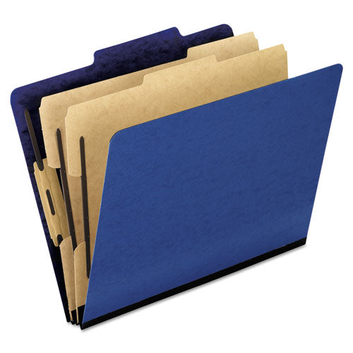 Six-Section Colored Classification Folders, Letter, Blue, 10/Box, Sold as 1 Box, 10 Each per Box 