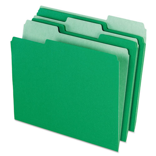Colored File Folders, 1/3 Cut Top Tab, Letter, Green/Light Green, 100/Box, Sold as 1 Box, 100 Each per Box 