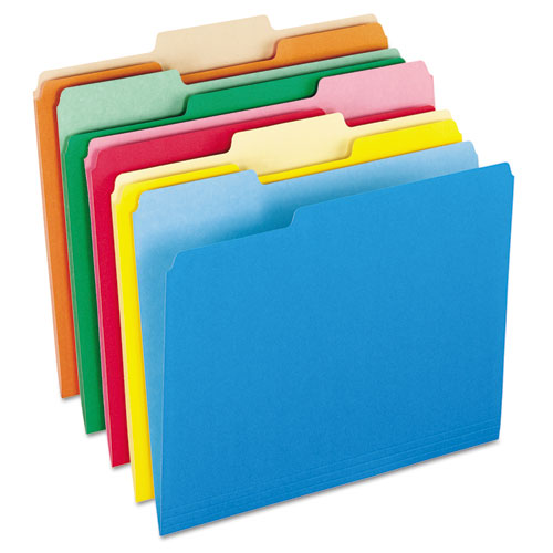 Colored File Folders, 1/3 Cut Top Tab, Letter, Assorted Colors, 100/Box, Sold as 1 Box, 100 Each per Box 