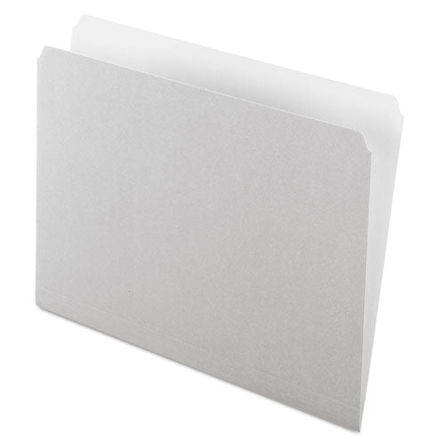 Colored File Folders, Straight Cut, Top Tab, Letter, Gray/Light Gray, 100/Box, Sold as 1 Box, 100 Each per Box 