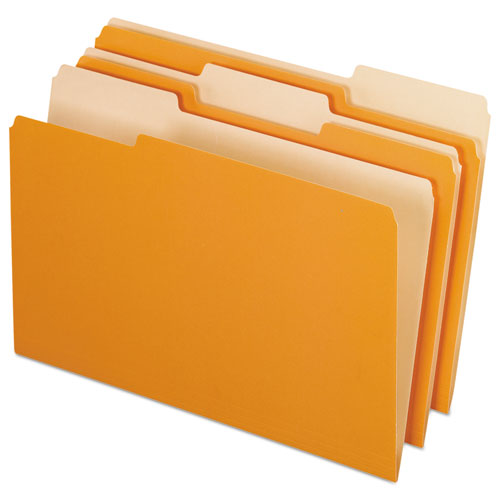 Colored File Folders, 1/3 Cut Top Tab, Legal, Orange/Light Orange, 100/Box, Sold as 1 Box, 100 Each per Box 