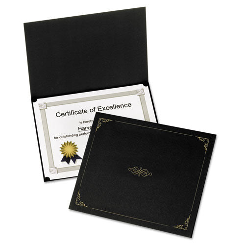 Certificate Holder, 11 1/4 x 8 3/4, Black, 5/Pack, Sold as 1 Package