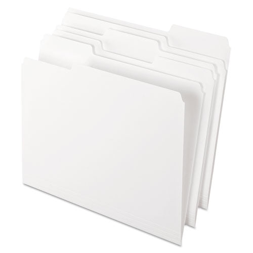 Colored File Folders, 1/3 Cut Top Tab, Letter, White, 100/Box, Sold as 1 Box, 100 Each per Box 