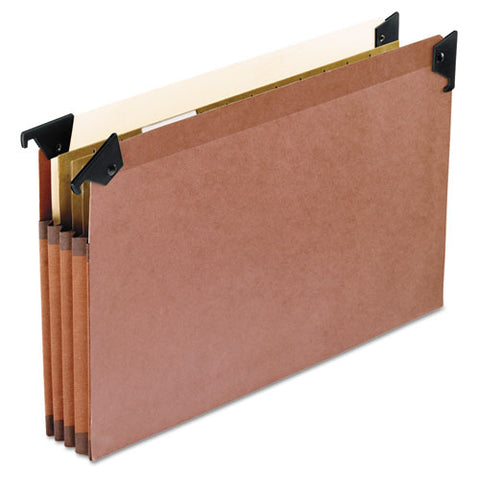 3 1/2" Hanging File Pockets with Swing Hooks, 1/5 Tab, Legal, Red, 5/Box, Sold as 1 Box, 5 Each per Box 