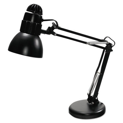 Ledu - Incandescent Knight Swing Arm Desk Lamp, Weighted Base, 22-inch Reach, Matte Black, Sold as 1 EA