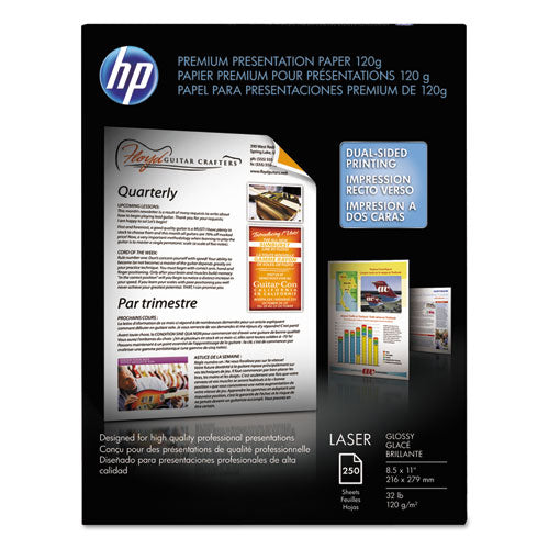 HP - Color Laser Presentation Paper, 97 Brightness, 32lb, 8-1/2 x 11, White, 250/Pack, Sold as 1 PK