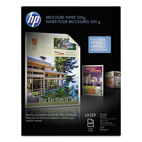 HP - Color Laser Photo Paper, 52 lbs., Glossy, 8-1/2 x 11, 100 Sheets/Pack, Sold as 1 PK