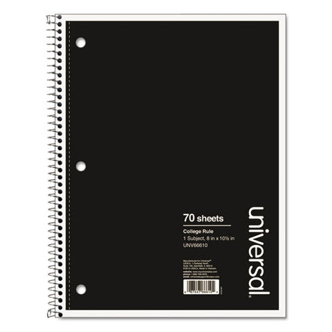 1-Sub. Wirebound Notebook, 8 x 10-1/2, College Ruled, 70 Sheets, Assorted Cover, Sold as 1 Each