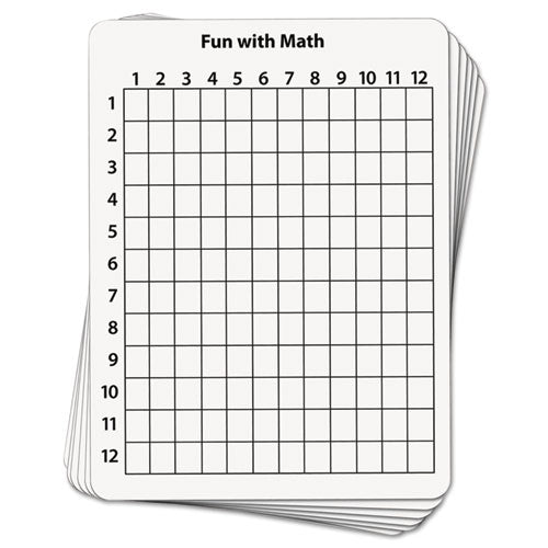 Math Dry Erase Whiteboard, 9 x 12, Grid, 10/Pack, Sold as 1 Package