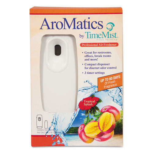 AroMatics Dispenser/Refill Kits, 3oz Tropical Splash Refill, White Dispenser, Sold as 1 Kit