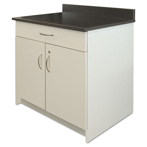 Hospitality Base Cabinet, Two Door/Drawer, 36 x 24 3/4 x 40, Gray/Granite Nebula, Sold as 1 Each