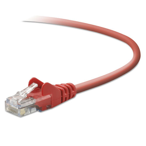 CAT5e Snagless Patch Cable, RJ45 Connectors, 3 ft., Red, Sold as 1 Each