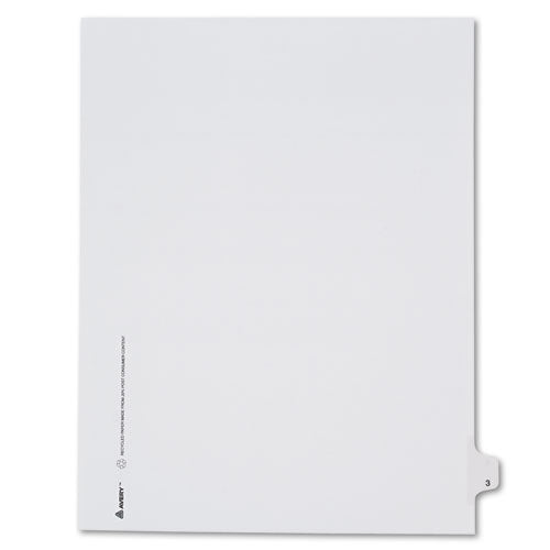 Avery - Allstate-Style Legal Side Tab Divider, Title: 3, Letter, White, 25/Pack, Sold as 1 PK