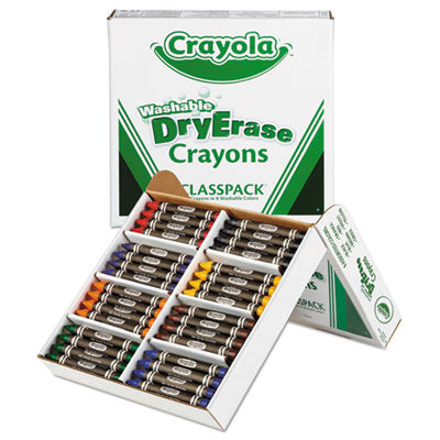 Washable Dry Erase Crayons, Classpack, Assorted Colors, 96/Set, Sold as 1 Set