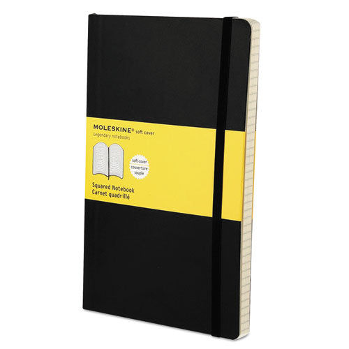 Classic Softcover Notebook, Squared, 8 1/4 x 5, Black Cover, 192 Sheets, Sold as 1 Each