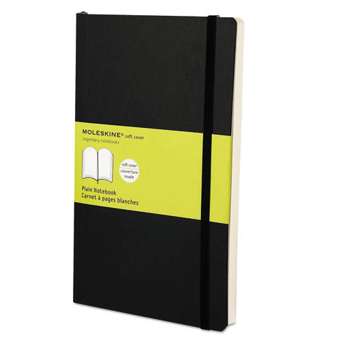 Classic Softcover Notebook, Plain, 8 1/4 x 5, Black Cover, 192 Sheets, Sold as 1 Each