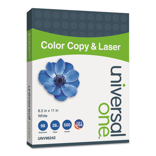 Universal - Color Copy/Laser Paper, 98 Brightness, 28lb, 8-1/2 x 11, White, 500 Sheets/Ream, Sold as 1 RM