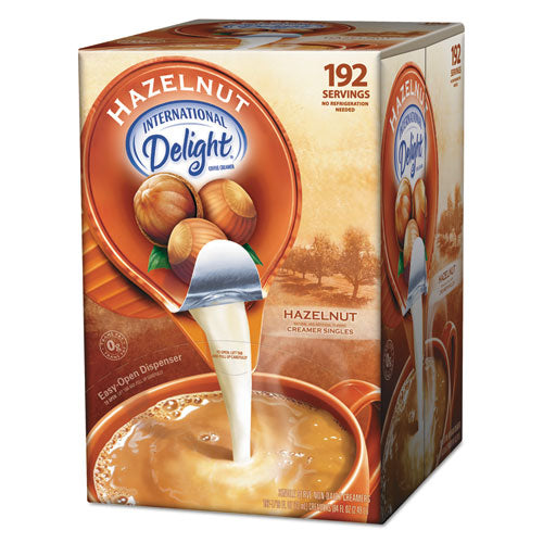 Flavored Liquid Non-Dairy Coffee Creamer, Hazelnut, .44 oz Cups, 192 Cups/Carton, Sold as 1 Carton, 192 Each per Carton 