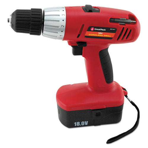 Great Neck 18 Volt 2 Speed Cordless Drill, 3/8" Keyless Chuck, Sold as 1 Each