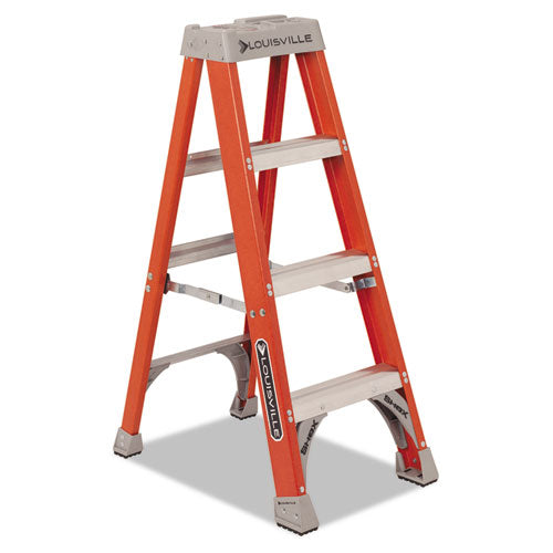Fiberglass Heavy Duty Step Ladder, 50", 3-Step, Orange, Sold as 1 Each