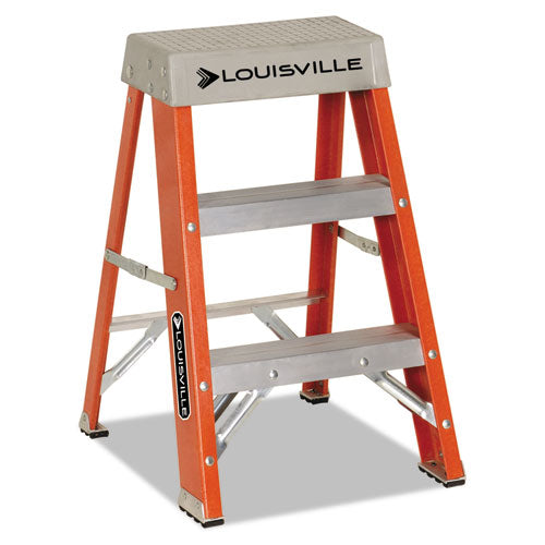 Fiberglass Heavy Duty Step Ladder, 28 3/8", 2-Step, Orange, Sold as 1 Each
