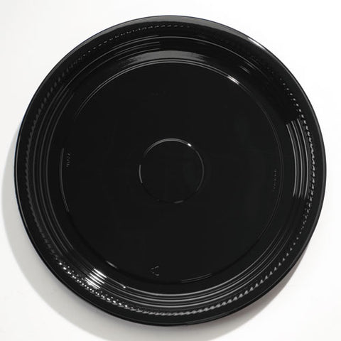 Caterline Casuals Thermoformed Platters, PET, Black, 18" Diameter, Sold as 1 Carton, 25 Each per Carton 