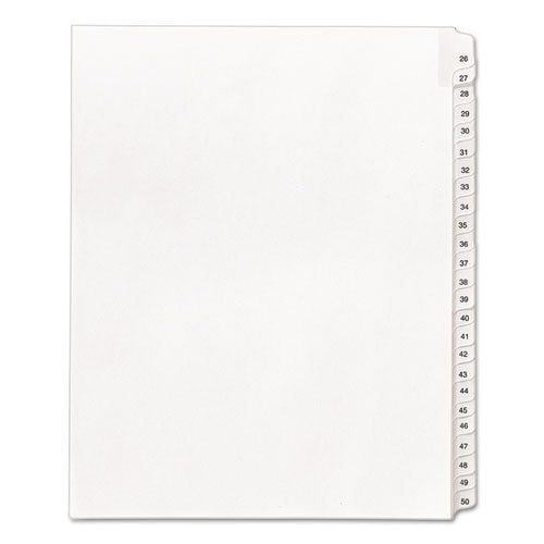 Avery - Allstate-Style Legal Side Tab Dividers, 25-Tab, 26-50, Letter, White, 25/Set, Sold as 1 ST