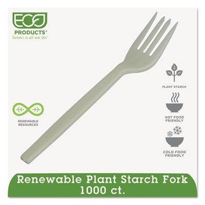 Eco-Products - Plant Starch Fork, Cream, 1000/Carton, Sold as 1 CT