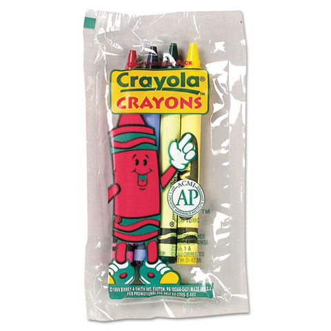 Classic Color Pack Crayons, Cello Pack, 4 Colors, 4/Pack, 360 Packs/Carton, Sold as 1 Carton, 360 Each per Carton 