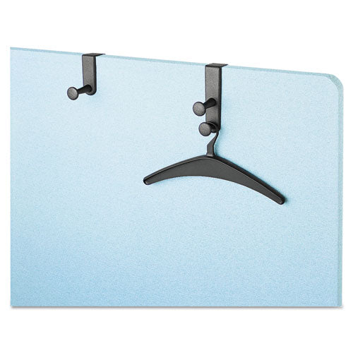 Quartet - Over-The-Panel Hook with Steel Double-Garment Hanger, 1 3/4 x 6 7/8, Black, Sold as 1 EA