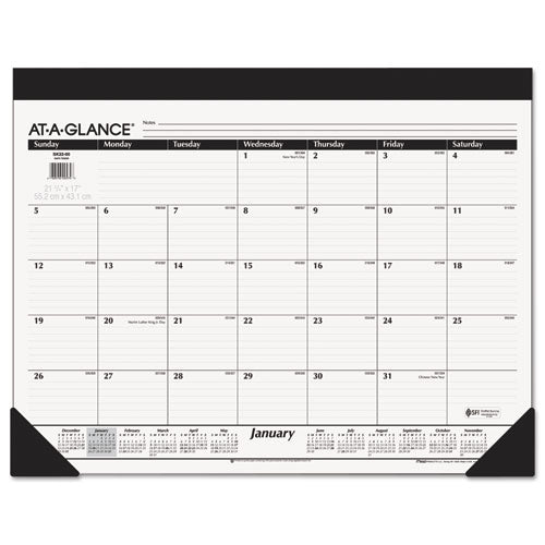 AT-A-GLANCE - Recycled Refillable Desk Pad, 22-inch x 17-inch, Sold as 1 EA