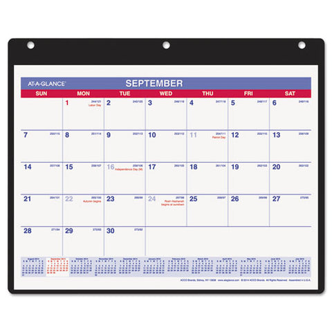 AT-A-GLANCE - Monthly Desk/Wall Calendar, 11 x 8-1/4, Sold as 1 EA