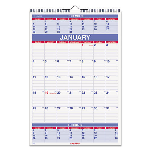 AT-A-GLANCE - Recycled Three-Month Calendar, 15 1/2-inch x 22 3/4-inch, Sold as 1 EA