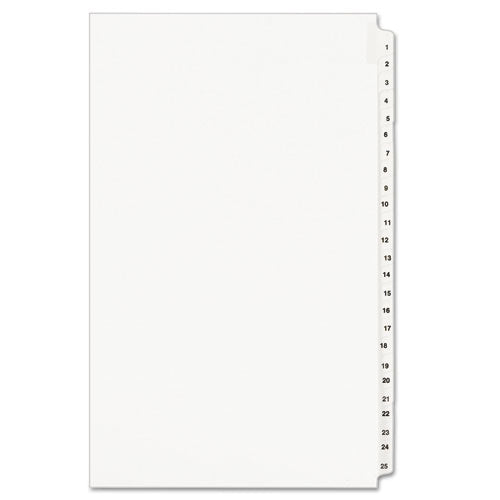 Avery - Avery-Style Legal Side Tab Divider, Title: 1-25, 14 x 8 1/2, White, 1 Set, Sold as 1 ST