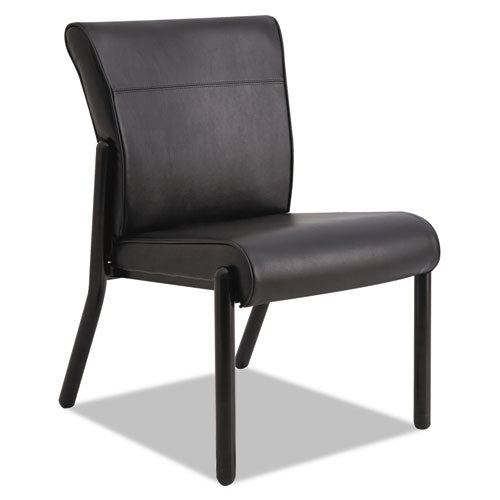Gratzi Reception Series Armless Guest Chair, Black Vinyl, Sold as 1 Each