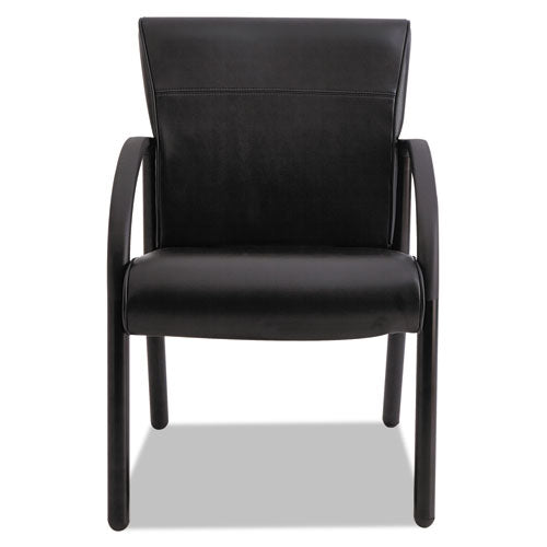 Gratzi Reception Series Guest Chair with Arms, Black Vinyl, Sold as 1 Each