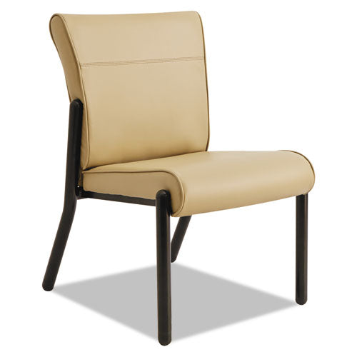 Gratzi Reception Series Armless Guest Chair, Taupe Vinyl, Sold as 1 Each